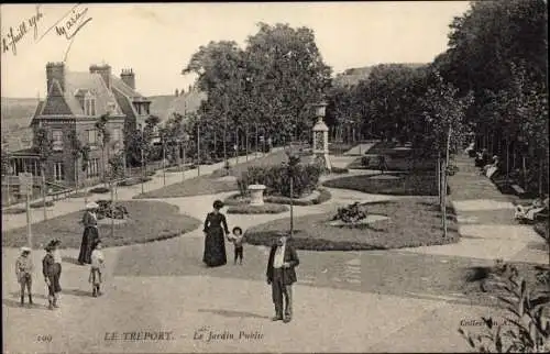 Ak Le Treport Seine Maritime, Le Jardin Public