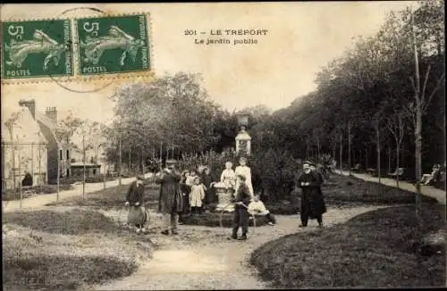 Ak Le Treport Seine Maritime, Le jardin public
