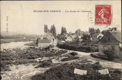 Ak Étang sur Arroux Saône et Loire, Les bords de l'Arroux