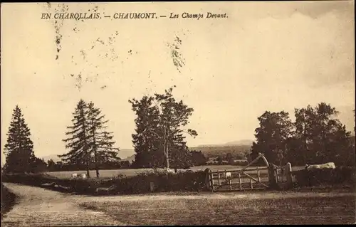 Ak Chaumont Saône et Loire, Les Champs Devant