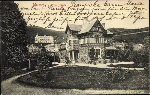 Ak Malmédy Wallonien Lüttich, Villa Jeanne