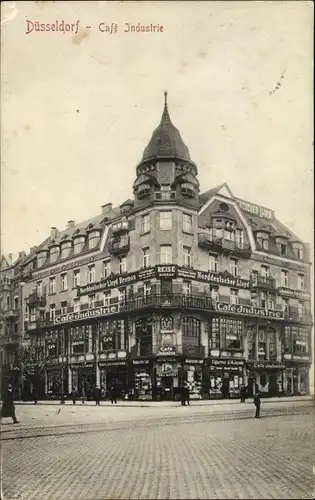 Ak Düsseldorf am Rhein, Cafe Industrie, Inh. Friedr. Schmidt, Reisebureau Norddeutscher Lloyd