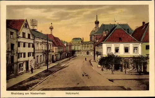 Ak Rheinberg am Niederrhein, Holzmarkt