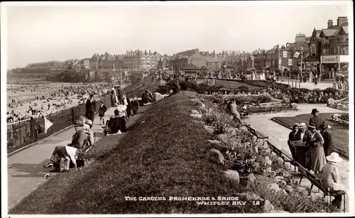 Ak Whitley Bay North East, The Gardens Promenade and Sands