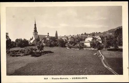 Ak Combloux Haute Savoie, Teilansicht mit Kirche