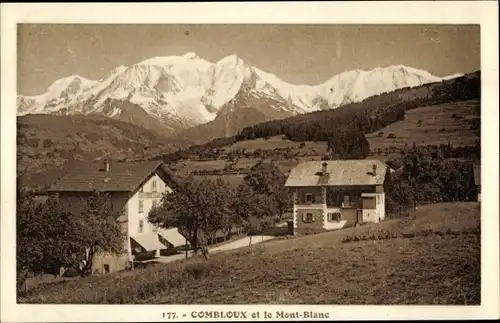 Ak Combloux Haute Savoie, Pensionen mit Blick auf Mont Blanc