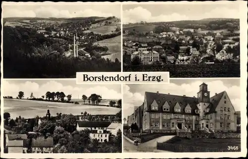 Ak Borstendorf im Erzgebirge Grünhainichen Sachsen, Ortsansichten