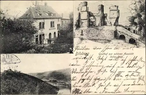 Ak Dilsberg Neckargemünd am Neckar, Gasthof zur schönen Aussicht