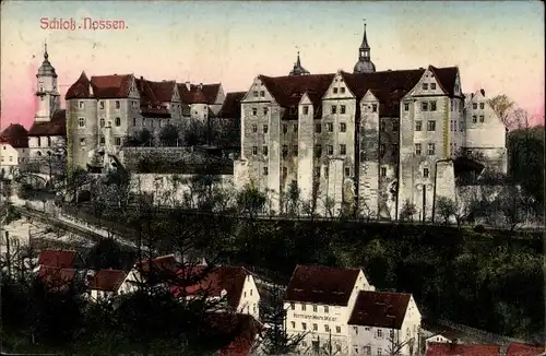 Ak Nossen in Sachsen, Schloss und Kirche