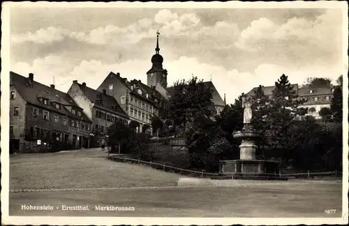 Ak Hohenstein Ernstthal in Sachsen, Marktbrunnen