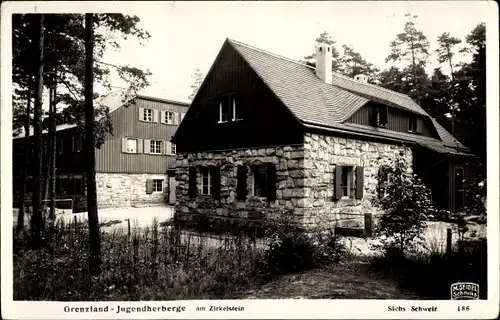 Ak Schöna Reinhardtsdorf in Sachsen, Zirkelstein, Grenzland-Jugendherberge