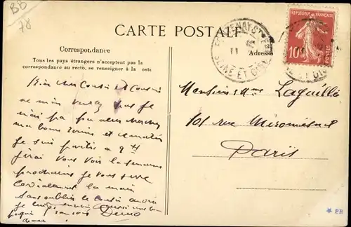 Ak Fontenay Saint Père Yvelines, Le Chateau, vue prise du Pont sur le Lac