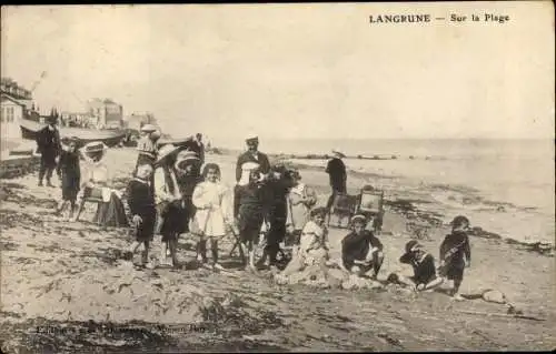 Ak Langrune Calvados, Sur la Plage