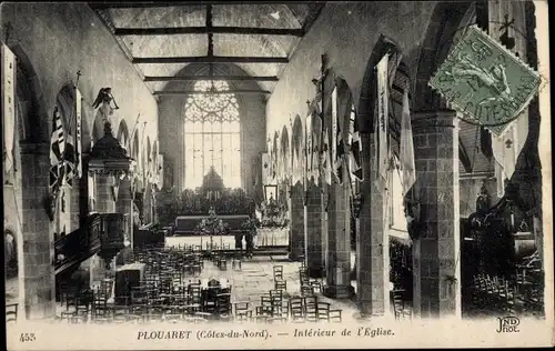 Ak Plouaret Côtes d'Armor, Interieur de l'Eglise