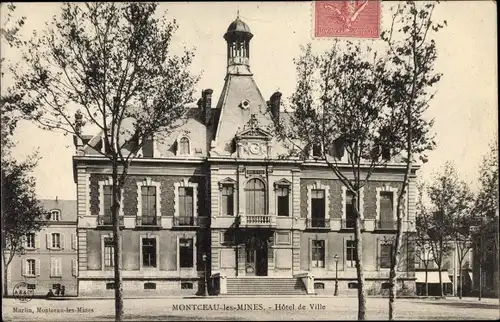 Ak Montceau les Mines Saône et Loire, Hotel de Ville