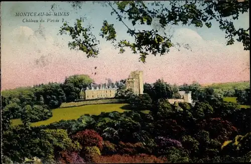 Ak Montceau les Mines Saône et Loire, Chateau Du Plessis