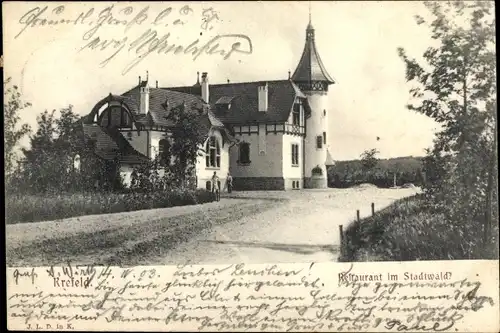 Ak Krefeld am Niederrhein, Restaurant im Stadtwald