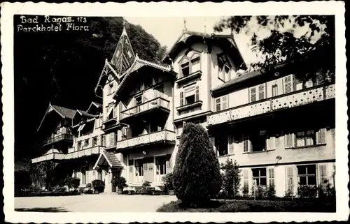 Ak Bad Ragaz Kanton St Gallen, Parkhotel Flora, Außenansicht