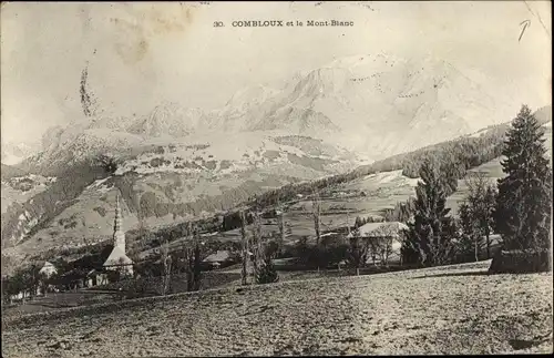 Ak Combloux Haute Savoie, Teilansicht mit Mont Blanc