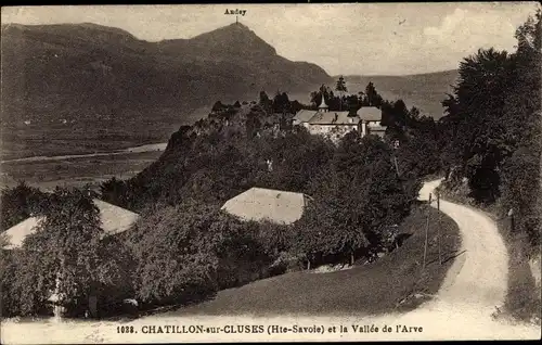 Ak Châtillon sur Cluses Haute Savoie, Vallée de l'Arve, Teilansicht