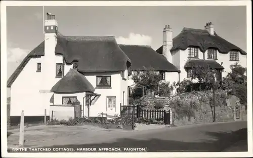 Ak Paignton South West England, Thatched Cottages, Harbour Approach