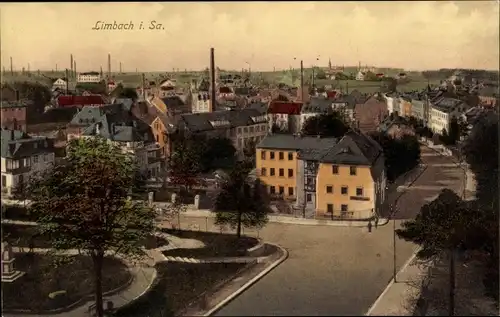 Ak Limbach Oberfrohna Sachsen, Totalansicht der Ortschaft