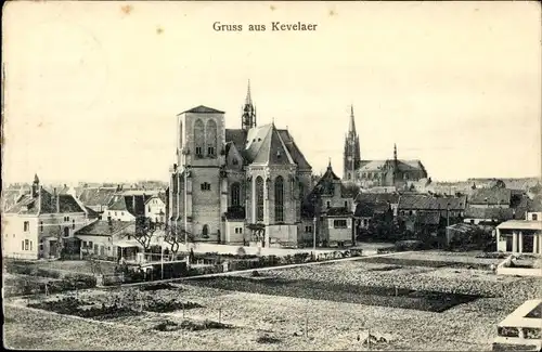 Ak Kevelaer am Niederrhein, Blick zur Marienbasilika, Kirche, Stadt