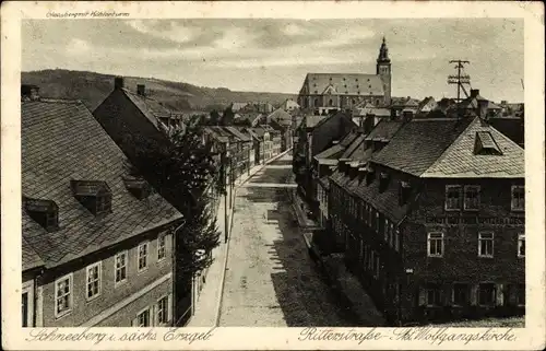 Ak Neustädtel Schneeberg im Erzgebirge, Ritterstraße, St. Wolfgangskirche
