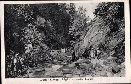 Ak Weiler Simmerberg im Allgäu, Hausbachklamm