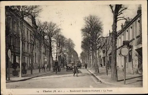 Ak Cholet Maine et Loire, Boulevard Gustave Richard, La Poste