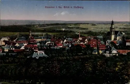 Ak Kamenz Sachsen, Panorama vom Hutberg aus