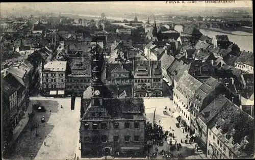 Ak Pirna an der Elbe, Gesamtansicht