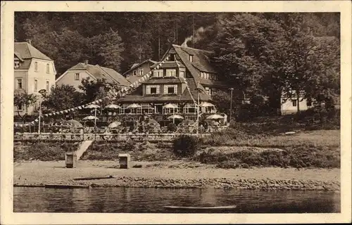 Ak Pötzscha Wehlen an der Elbe Sachsen, Hotel und Restaurant Bauernhäus'l