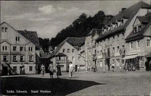 Ak Stadt Wehlen an der Elbe Sachsen, Marktplatz, Rathaus