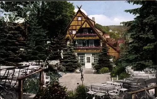 Ak Pötzscha Wehlen an der Elbe Sachsen, Gasthaus Bauernhäus'l