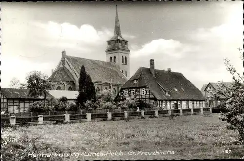 Ak Hermannsburg Südheide in der Lüneburger Heide, Große Kreuzkirche