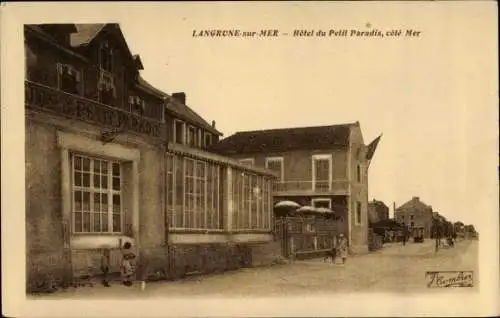 Ak Langrune sur Mer Calvados, Hotel du Petit Paradis, cote Mer