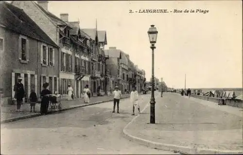 Ak Langrune Calvados, Rue de la Plage