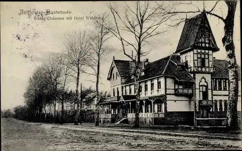 Ak Altkloster Buxtehude im Kreis Stade, Stader Chaussee mit Hotel Waldburg