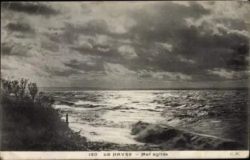 Ak Le Havre Seine Maritime, Meerblick von den Dünen bei Nacht