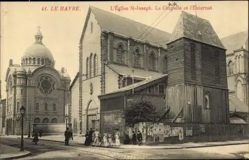 Ak Le Havre Seine Maritime, L'Église St. Joseph, La Chapelle et l'Externat