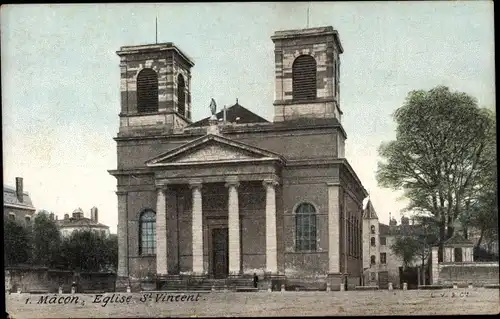 Ak Mâcon Saône-et-Loire, Eglise St. Vincent