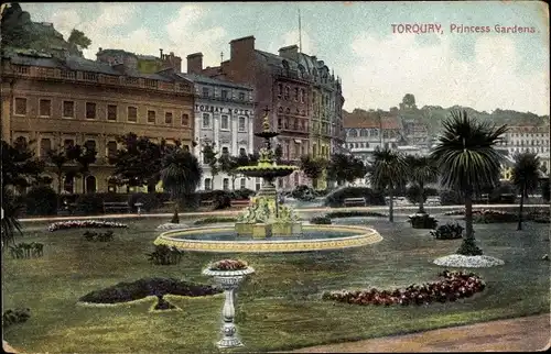 Ak Torquay Devon, Princess Gardens