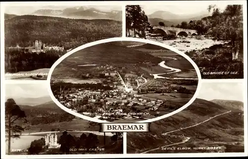 Ak Braemar Schottland, Old Bridge of Dee, Devil's Elbow, Old Mar Castle, Balmoral