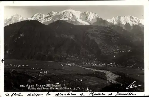 Ak Assy Passy Haute Savoie, Plateau d'Assy, Vallée de l'Arve et le Mont Blanc