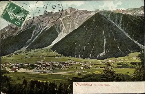 Ak Chamonix Mont Blanc Haute Savoie, Vue Générale et le Brévent