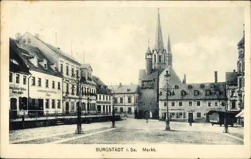 Ak Burgstädt in Sachsen, Markt