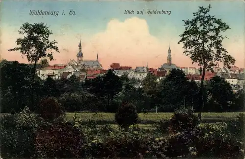 Ak Waldenburg in Sachsen, Blick auf den Ort