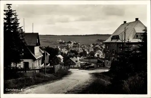 Ak Carlsfeld Eibenstock im Erzgebirge, Blick auf den Ort