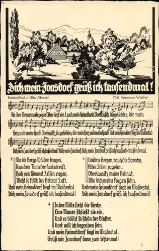 Lied Ak Jonsdorf in Sachsen, Otto Schmidt, Hermann Walter, Dich mein Jonsdorf grüß ich tausendmal